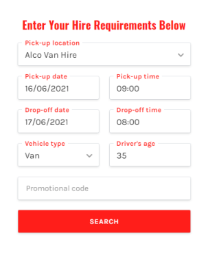 Booking system date and time selection