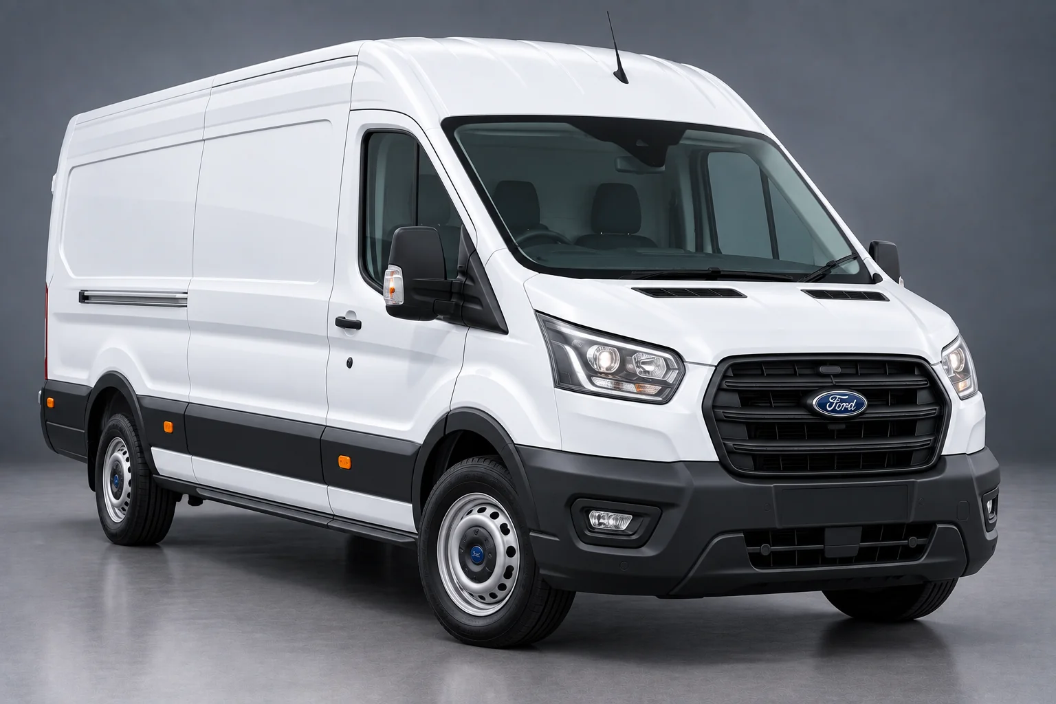 LWB Ford Transit Offside Front Three Quarter