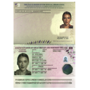 Example clear passport photograph